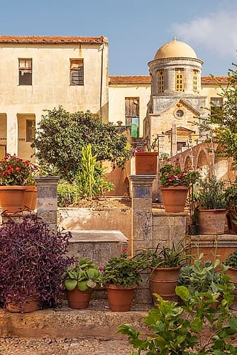 Greece, Crete, Akrotiri. Agia Triada (Holy Trinity) Monastery. Art Print